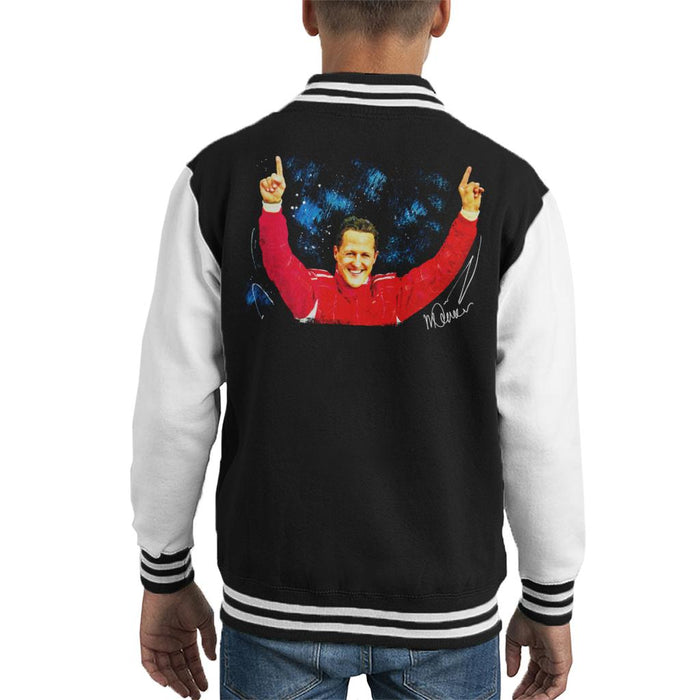 Sidney Maurer Original Portrait Of Michael Schumacher Ferrari Kid's Varsity Jacket