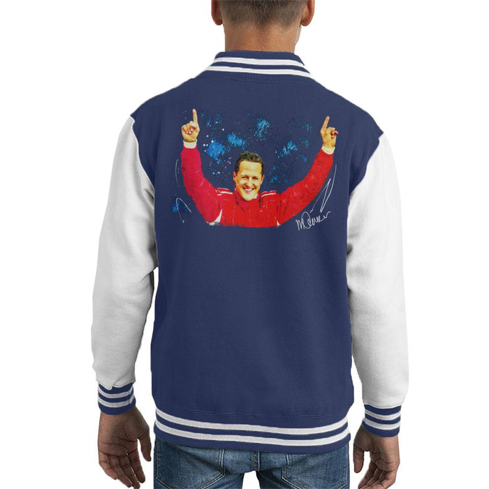 Sidney Maurer Original Portrait Of Michael Schumacher Ferrari Kid's Varsity Jacket
