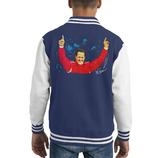 Sidney Maurer Original Portrait Of Michael Schumacher Ferrari Kid's Varsity Jacket