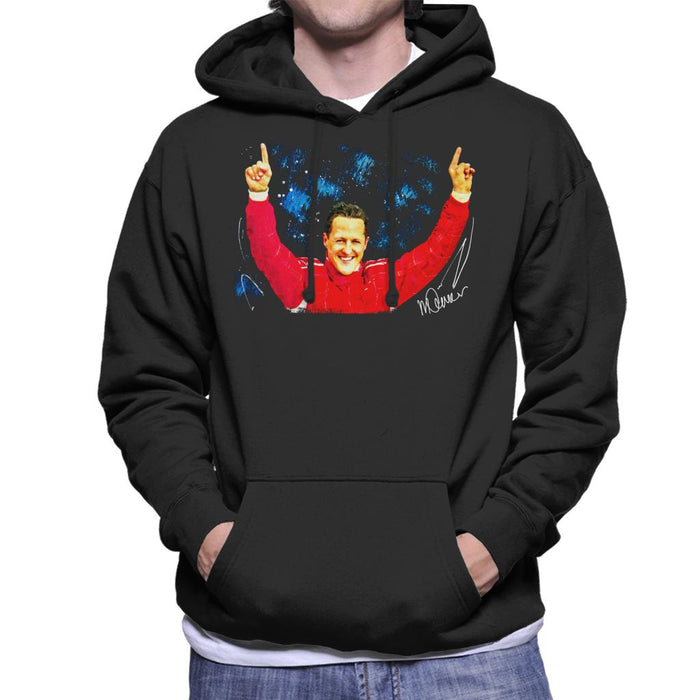 Sidney Maurer Original Portrait Of Michael Schumacher Ferrari Men's Hooded Sweatshirt