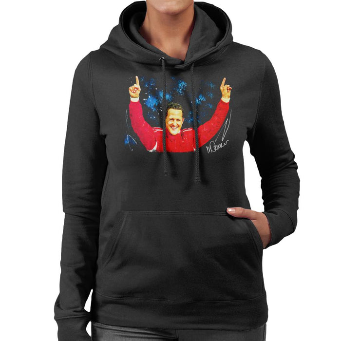 Sidney Maurer Original Portrait Of Michael Schumacher Ferrari Women's Hooded Sweatshirt