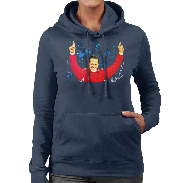 Sidney Maurer Original Portrait Of Michael Schumacher Ferrari Women's Hooded Sweatshirt