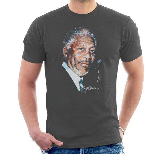 Sidney Maurer Original Portrait Of Morgan Freeman Men's T-Shirt