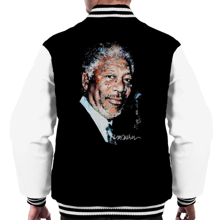 Sidney Maurer Original Portrait Of Morgan Freeman Men's Varsity Jacket