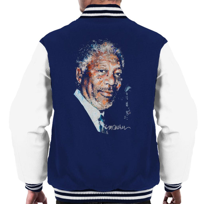 Sidney Maurer Original Portrait Of Morgan Freeman Men's Varsity Jacket