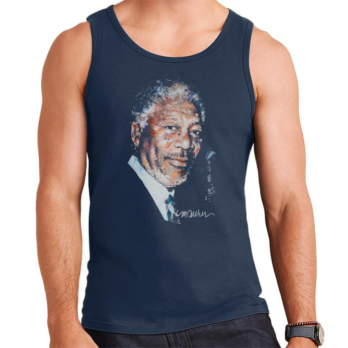 Sidney Maurer Original Portrait Of Morgan Freeman Men's Vest