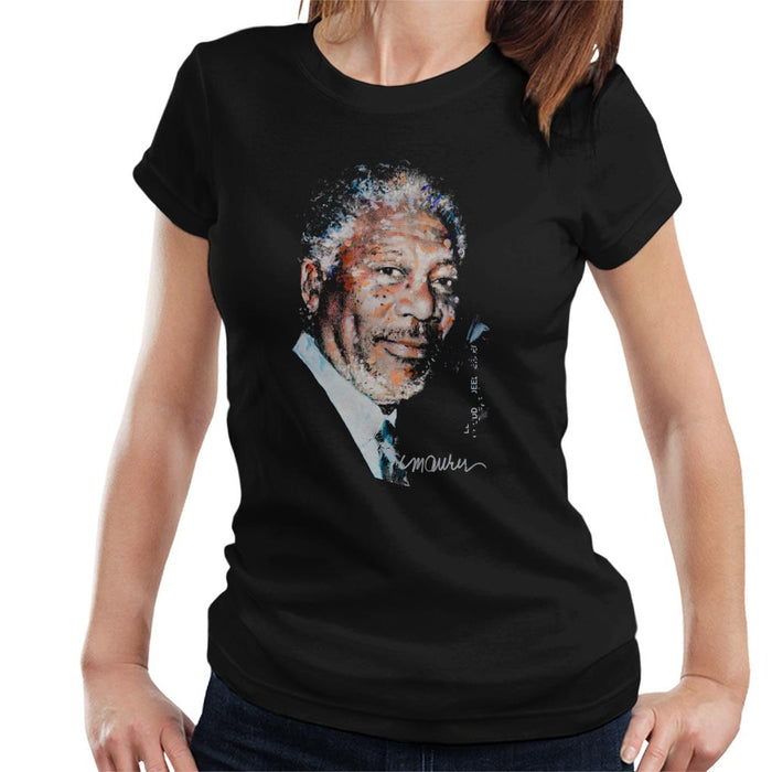 Sidney Maurer Original Portrait Of Morgan Freeman Women's T-Shirt