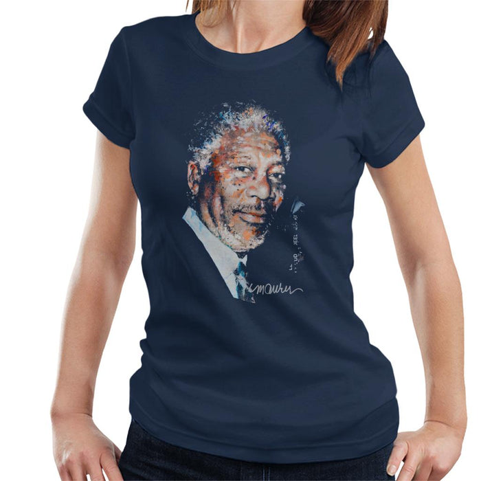 Sidney Maurer Original Portrait Of Morgan Freeman Women's T-Shirt