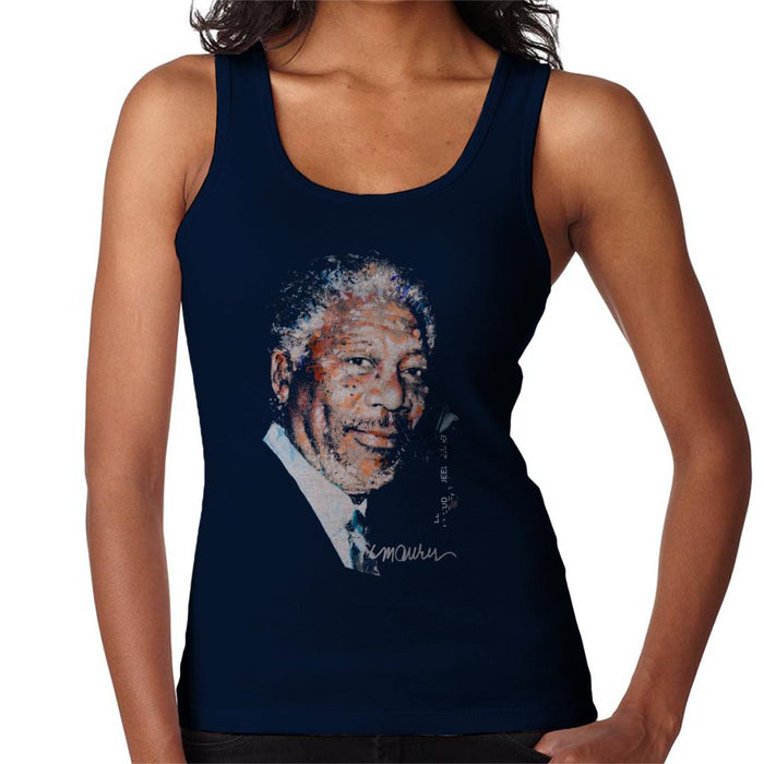 Sidney Maurer Original Portrait Of Morgan Freeman Women's Vest