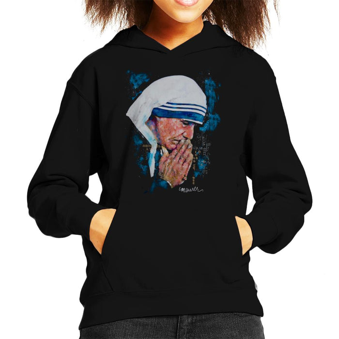 Sidney Maurer Original Portrait Of Mother Teresa Kid's Hooded Sweatshirt