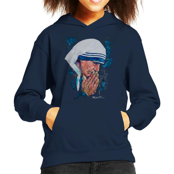 Sidney Maurer Original Portrait Of Mother Teresa Kid's Hooded Sweatshirt