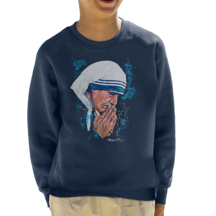Sidney Maurer Original Portrait Of Mother Teresa Kid's Sweatshirt