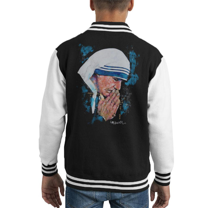 Sidney Maurer Original Portrait Of Mother Teresa Kid's Varsity Jacket