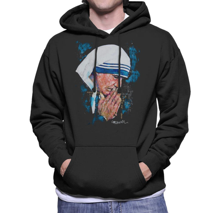 Sidney Maurer Original Portrait Of Mother Teresa Men's Hooded Sweatshirt