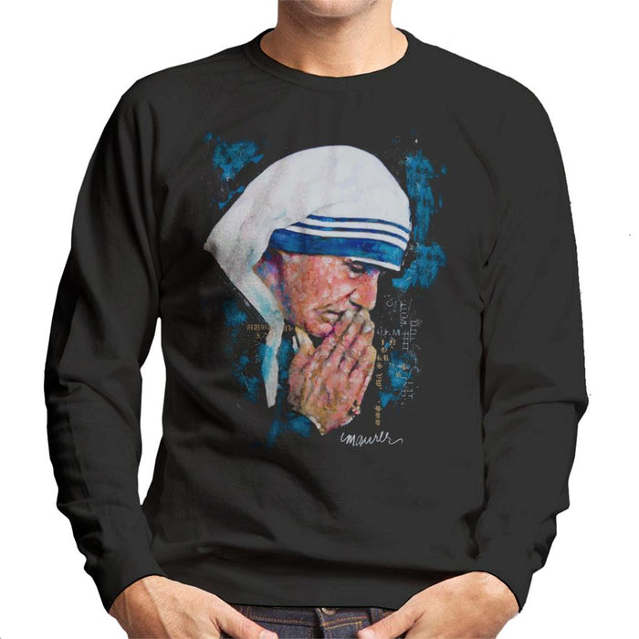 Sidney Maurer Original Portrait Of Mother Teresa Men's Sweatshirt