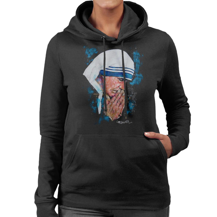 Sidney Maurer Original Portrait Of Mother Teresa Women's Hooded Sweatshirt