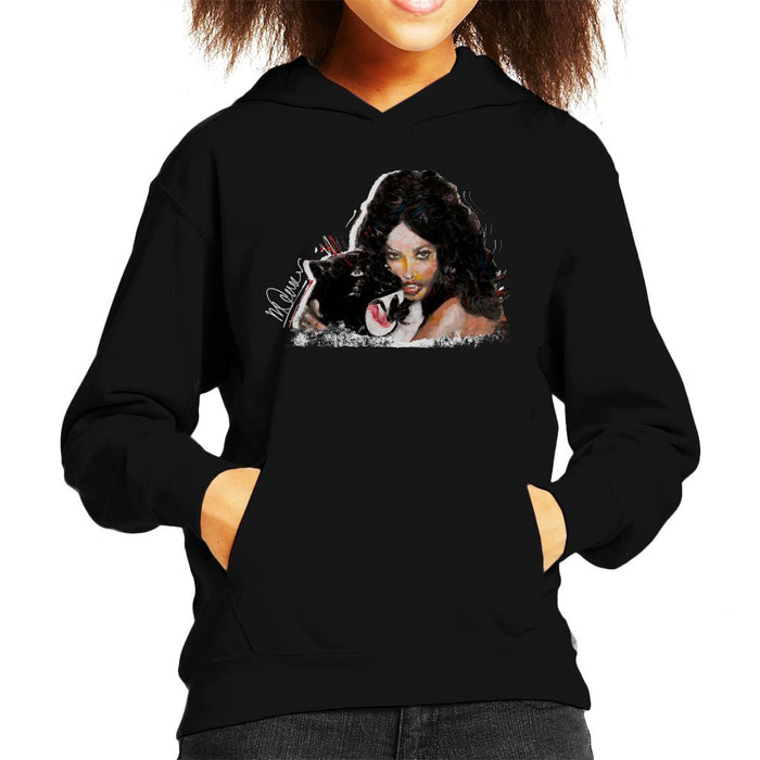 Sidney Maurer Original Portrait Of Naomi Campbell Panther Kid's Hooded Sweatshirt