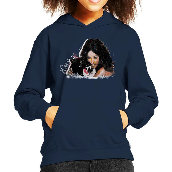 Sidney Maurer Original Portrait Of Naomi Campbell Panther Kid's Hooded Sweatshirt