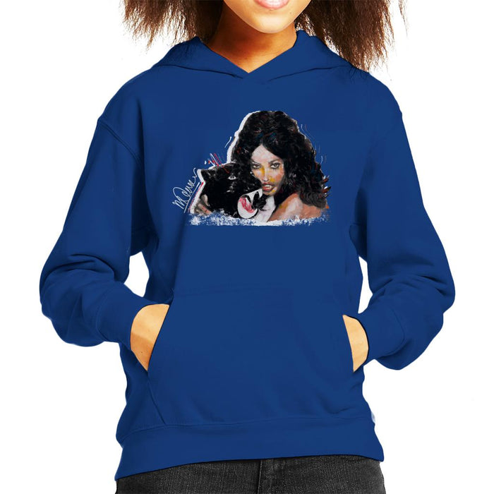Sidney Maurer Original Portrait Of Naomi Campbell Panther Kid's Hooded Sweatshirt