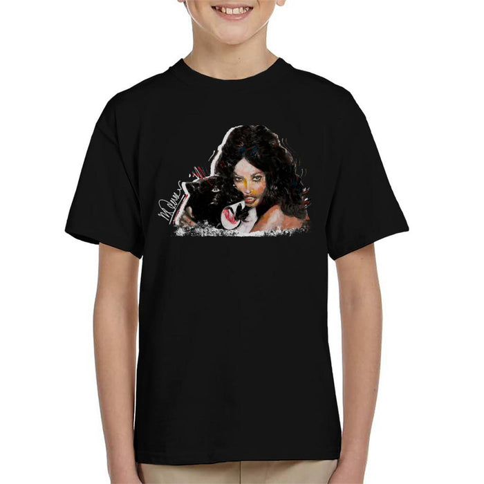 Sidney Maurer Original Portrait Of Naomi Campbell Panther Kid's T-Shirt