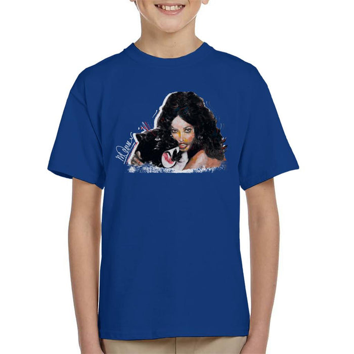 Sidney Maurer Original Portrait Of Naomi Campbell Panther Kid's T-Shirt