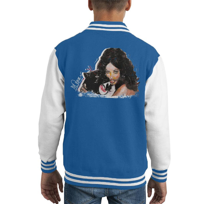 Sidney Maurer Original Portrait Of Naomi Campbell Panther Kid's Varsity Jacket