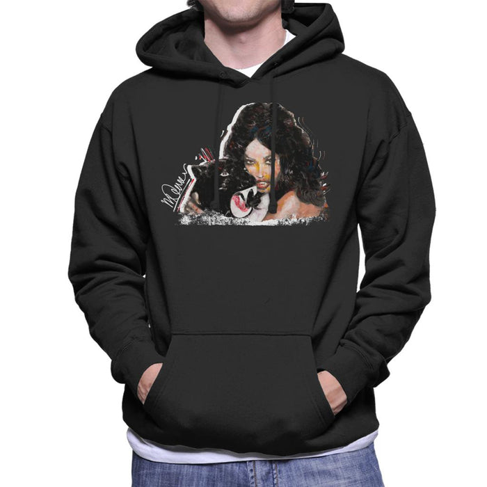 Sidney Maurer Original Portrait Of Naomi Campbell Panther Men's Hooded Sweatshirt