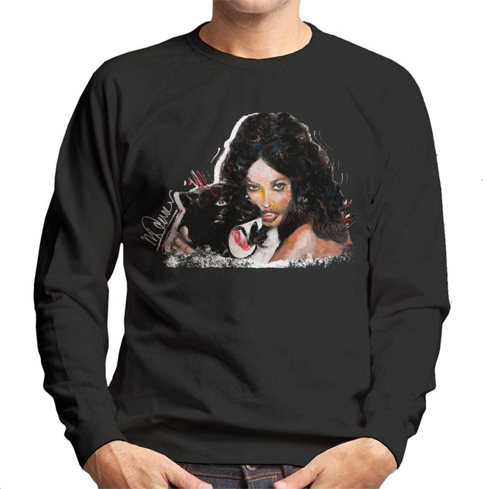Sidney Maurer Original Portrait Of Naomi Campbell Panther Men's Sweatshirt