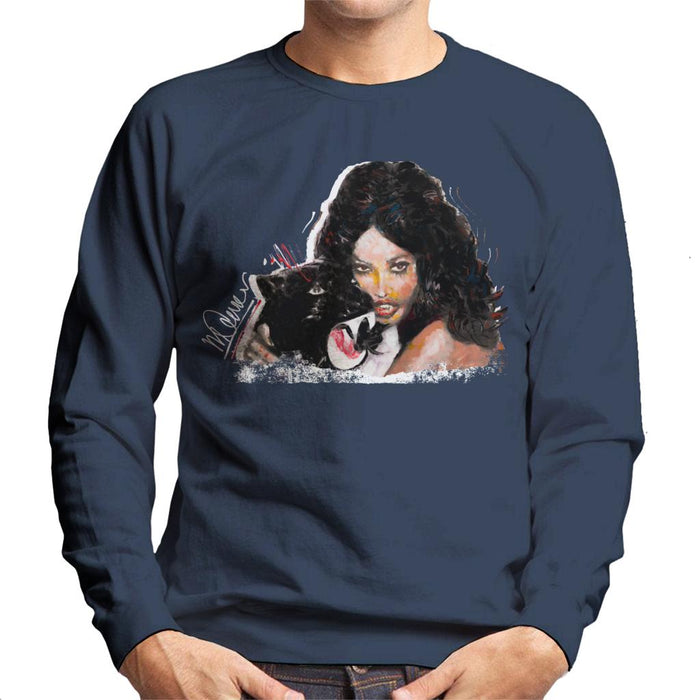 Sidney Maurer Original Portrait Of Naomi Campbell Panther Men's Sweatshirt