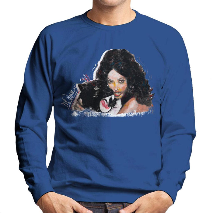 Sidney Maurer Original Portrait Of Naomi Campbell Panther Men's Sweatshirt
