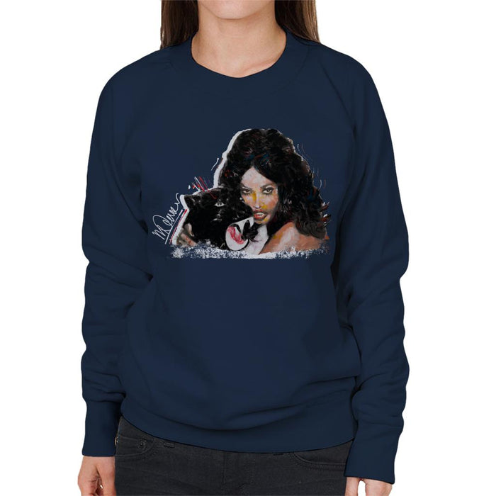 Sidney Maurer Original Portrait Of Naomi Campbell Panther Women's Sweatshirt