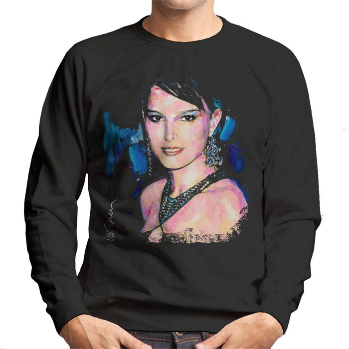 Sidney Maurer Original Portrait Of Natalie Portman Men's Sweatshirt