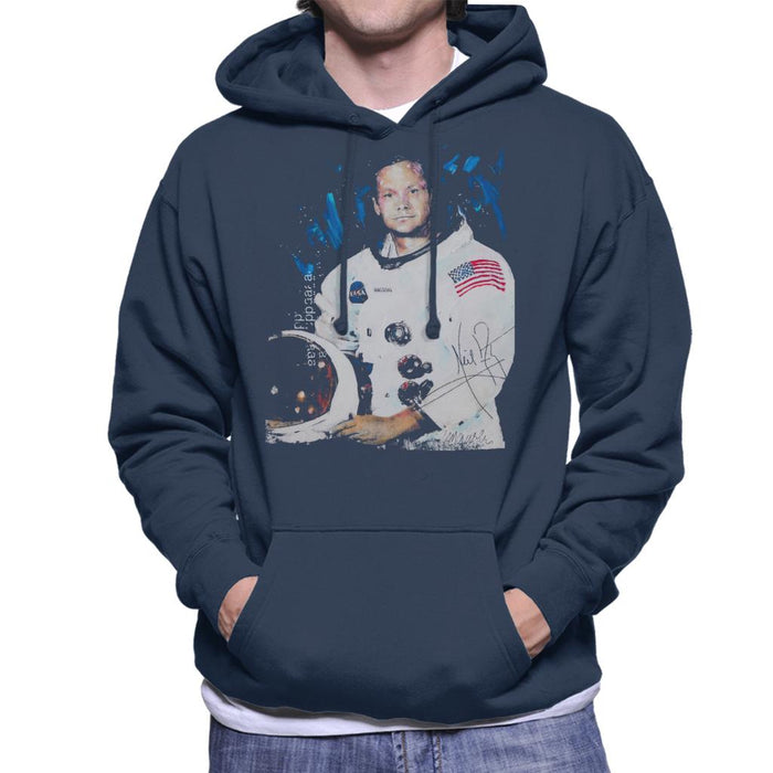 Sidney Maurer Original Portrait Of Neil Armstrong Space Suit Men's Hooded Sweatshirt