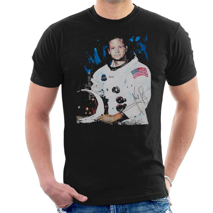 Sidney Maurer Original Portrait Of Neil Armstrong Space Suit Men's T-Shirt