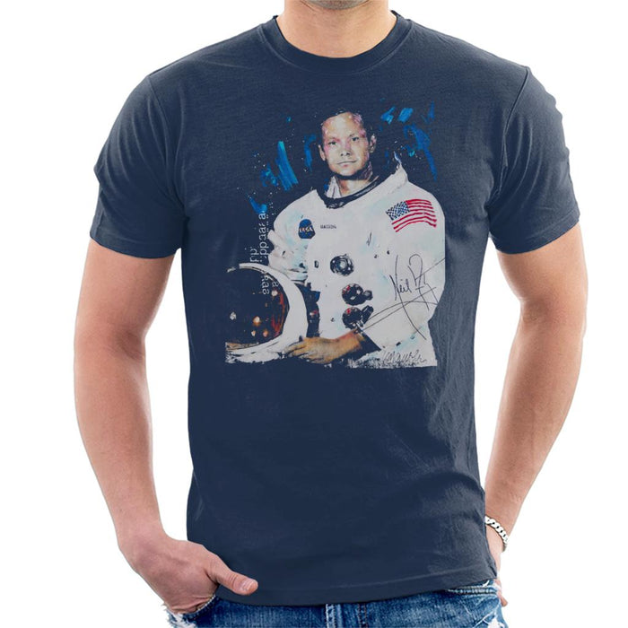 Sidney Maurer Original Portrait Of Neil Armstrong Space Suit Men's T-Shirt