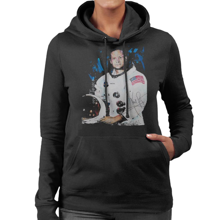 Sidney Maurer Original Portrait Of Neil Armstrong Space Suit Women's Hooded Sweatshirt