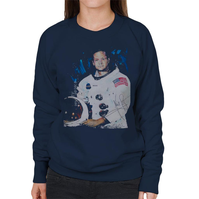 Sidney Maurer Original Portrait Of Neil Armstrong Space Suit Women's Sweatshirt