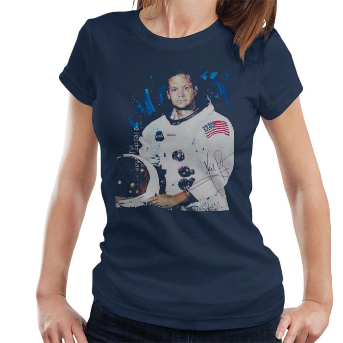 Sidney Maurer Original Portrait Of Neil Armstrong Space Suit Women's T-Shirt