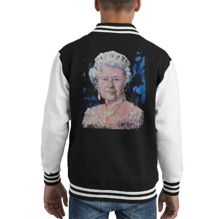 Sidney Maurer Original Portrait Of Queen Elizabeth II Kid's Varsity Jacket