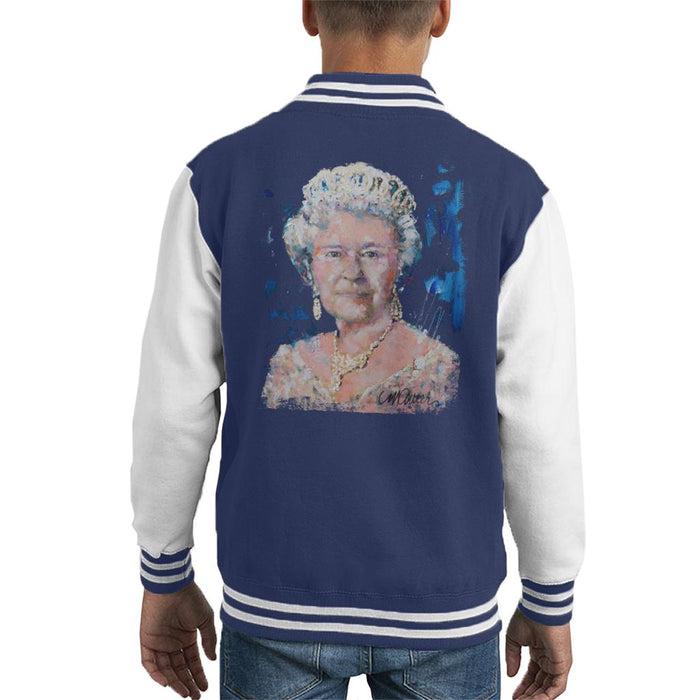 Sidney Maurer Original Portrait Of Queen Elizabeth II Kid's Varsity Jacket