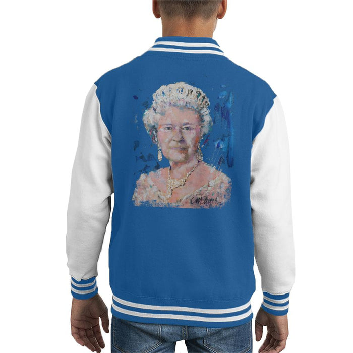 Sidney Maurer Original Portrait Of Queen Elizabeth II Kid's Varsity Jacket