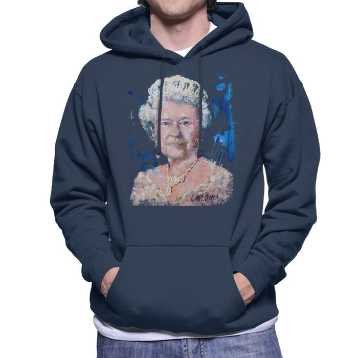 Sidney Maurer Original Portrait Of Queen Elizabeth II Men's Hooded Sweatshirt