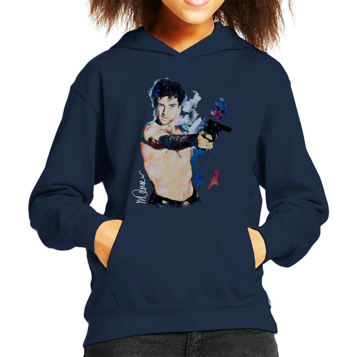 Sidney Maurer Original Portrait Of Robert De Niro Taxi Driver Kid's Hooded Sweatshirt