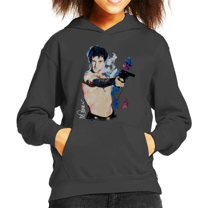 Sidney Maurer Original Portrait Of Robert De Niro Taxi Driver Kid's Hooded Sweatshirt