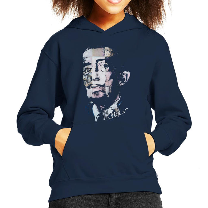 Sidney Maurer Original Portrait Of Salvador Dali Pop Art Kid's Hooded Sweatshirt