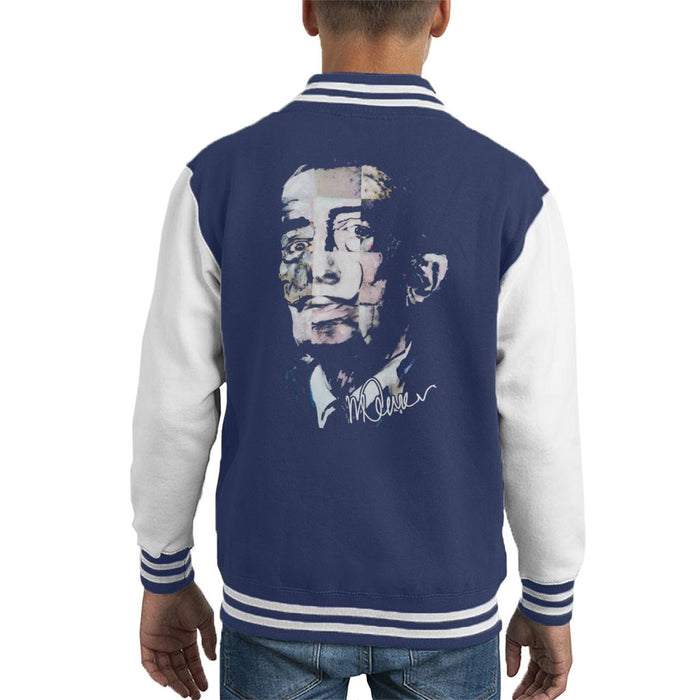 Sidney Maurer Original Portrait Of Salvador Dali Pop Art Kid's Varsity Jacket