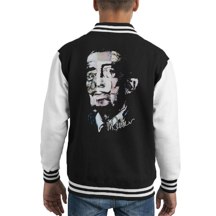 Sidney Maurer Original Portrait Of Salvador Dali Pop Art Kid's Varsity Jacket