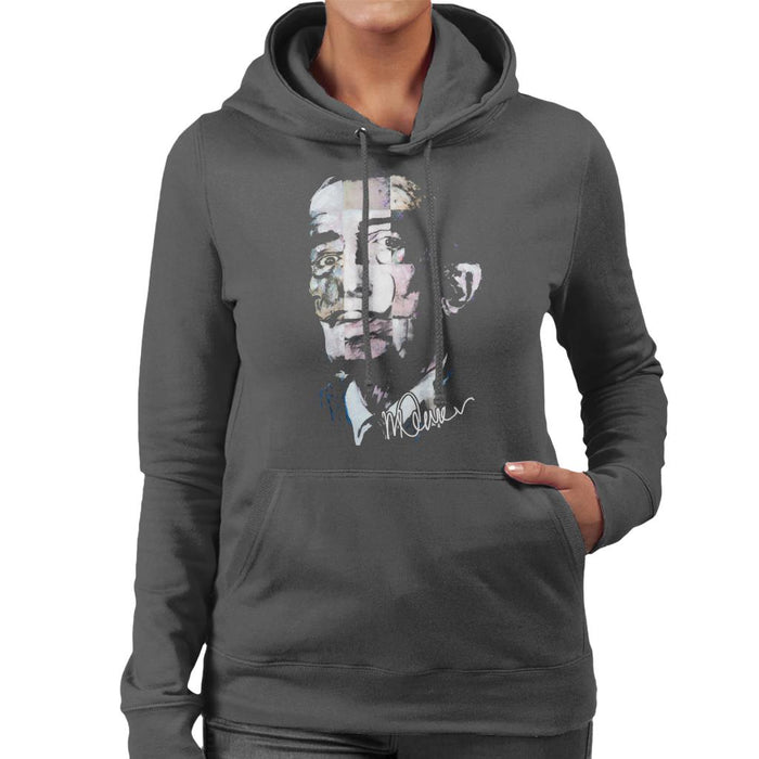 Sidney Maurer Original Portrait Of Salvador Dali Pop Art Women's Hooded Sweatshirt