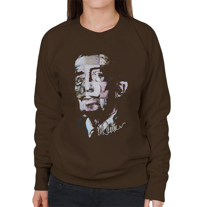 Sidney Maurer Original Portrait Of Salvador Dali Pop Art Women's Sweatshirt