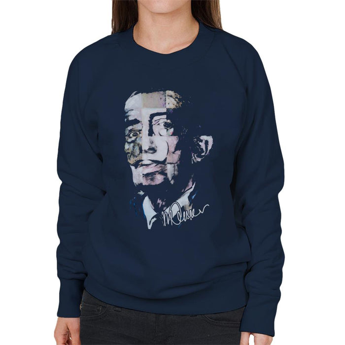 Sidney Maurer Original Portrait Of Salvador Dali Pop Art Women's Sweatshirt